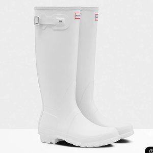 HUNTER White Tall Rain Boots